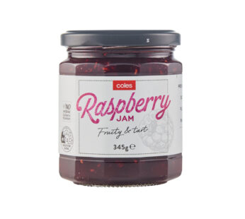 COLES PREM RASPBERRY JAM- 345G