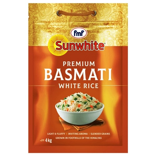 FMF SUNWHITE PREMIUM BASMATI RICE 4KG